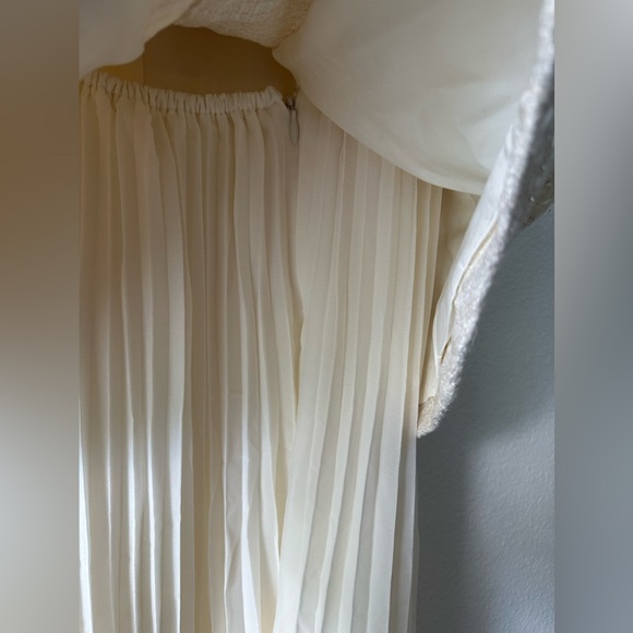 Self Portrait Cream Sequin Boucle Tailored Midi Dress - Picture 11 of 12